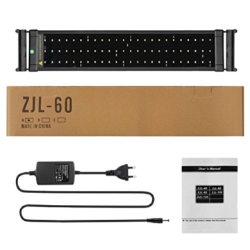 Aquarium LED Beleuchtung, Aquariumbeleuchtung Lampe Weiß Blau Licht 11W mit Verstellbarer Halterung für 50cm-70cm Aquarium - 7