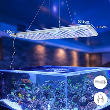 Bozily Aquarium Beleuchtung LED, Vollspektrum Korallenriff Lampe für Aquarium Tanks, APP Steuerung mit Auto EIN/Aus, Dimmbar & Timer für das Wachstum von Pflanzen im Salzwasser Süßwasser - 7