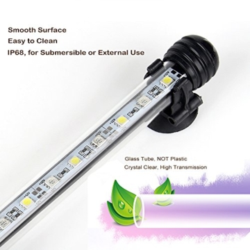 DOCEAN 5,8W 48cm Aquarium LED Beleuchtung Aquarium Licht Aquariumleuchte Wasserdicht Aquarium Lampe Unterwasserleuchte, Weiß Licht - 2