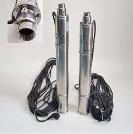 Edelstahl 3" Tiefbrunnenpumpe 550W-750W 7-11,5bar 2100-2700 l/h Rohrpumpe Brunnenpumpe (3"SQIBO 0,55kw) - 1