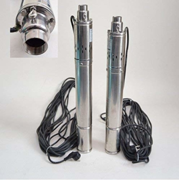 Edelstahl 3" Tiefbrunnenpumpe 550W-750W 7-11,5bar 2100-2700 l/h Rohrpumpe Brunnenpumpe (3"SQIBO 0,55kw) - 1