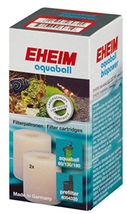 Eheim 2618080 Filterpatrone für Innenfilter 2208-2212, aquaball 60-180,0 biopower 160-240 und Vorfilter 4004320 (2 St.) - 1