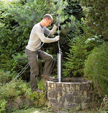Einhell Tiefbrunnenpumpe GC-DW 1000 N (1000 W, 6500 L/h, 45 m Förderhöhe, 99 mm Pumpendurchmesser, Druckanschluss und Schmutzsieb aus Edelstahl, mehrstufiges Pumpenrad, Überlastschalter) - 10