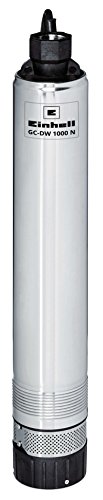 Einhell Tiefbrunnenpumpe GC-DW 1000 N (1000 W, 6500 L/h, 45 m Förderhöhe, 99 mm Pumpendurchmesser, Druckanschluss und Schmutzsieb aus Edelstahl, mehrstufiges Pumpenrad, Überlastschalter) - 1