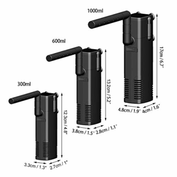 Evilandat Aquarien Eckfilter, Innenfilter mit Aquariumpumpe, Filter für Aquarien, Aquarienfilter, 3W/10W/20W - 3