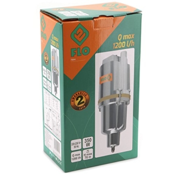 FLO Profi Membran-Pumpe 350 Watt | 1200 l/h | Förderhöhe max. 70m | Ø 96mm | Brunnenpumpe Tiefbrunnenpumpe Förderpumpe Rohrpumpe - 4