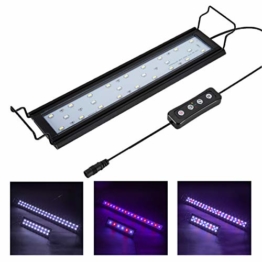 Hygger 9W Aquarium LED Beleuchtung, Aquarium LED Lampe mit Timer, dimmbare, LED Aquarium Licht mit Verstellbarer Halterung für 28cm-48cm Aquarium Fisch Tank Fisch Pflanze(Weiß & Blau & Rot Licht) - 1