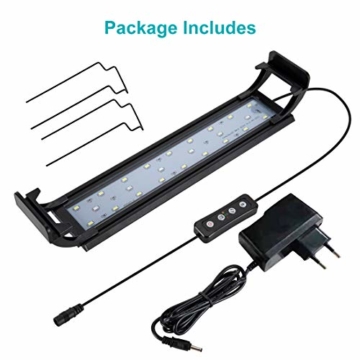 Hygger 9W Aquarium LED Beleuchtung, Aquarium LED Lampe mit Timer, dimmbare, LED Aquarium Licht mit Verstellbarer Halterung für 28cm-48cm Aquarium Fisch Tank Fisch Pflanze(Weiß & Blau & Rot Licht) - 7