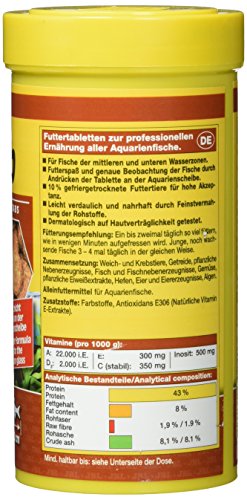 JBL NovoTab 30240 Alleinfutter für fleischfressende Aquarienfische, Tabletten 250 ml - 3