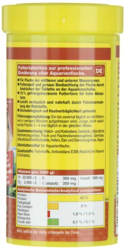 JBL NovoTab 30240 Alleinfutter für fleischfressende Aquarienfische, Tabletten 250 ml - 8
