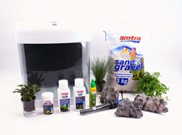 Nano Aquarium Set XCube Komplettset weiß Cube 26 Liter Becken inkl. Deko Pflanzen LED und Mondlicht | Anfänger - 1