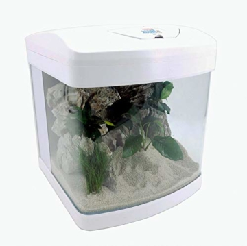 Nano Aquarium Xcube in weiß Komplettaquarium Led Beleuchtung Mondlicht Filter Komplett Becken Amtra Tank Tag Nacht - 3