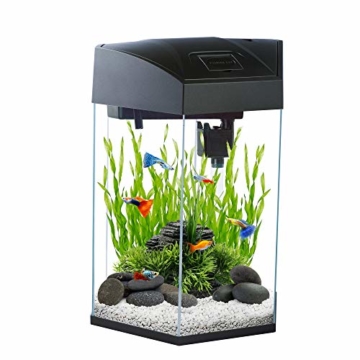 Nano-Komplett-Aquarium 20L,kratzfestes Glas,Filter/Pumpe u.Beleuchtung in der Abdeckung - 1