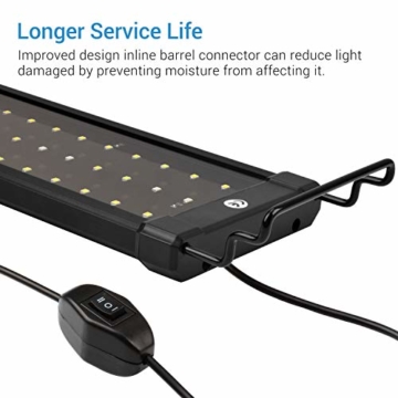 NICREW ClassicLED Aquarium Beleuchtung, Aquarium LED Lampe mit Mondlicht, LED Licht für Süßwasser-Aquarien, 75-105 cm, 18 Watt, 7.000K - 3