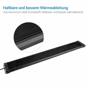 NICREW ClassicLED Plus Aquarium LED Beleuchtung, Aquarium Lampe LED Pflanze Aquarium Licht LED, Aquarium Mondlicht Nachtlicht LED für Fischbecken 75-105 cm, 22 W, 1150 LM, 6500K - 9