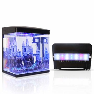 Nobleza - Nano-Fischtank-Aquarium mit LED-Leuchten & Filtersystem, tropischeAquarien, 7 Liter, Schwarz … - 3