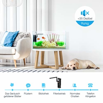 OMORC Aquarien Filter Multifunktionaler Aquarienfilter Aquarium Innenfilter mit 2 Filterschwämmen Austauschbar für 60L Aquarium & Schildkröte Tank -Einstellbarer Durchfluss & Leiser Betrieb - 7