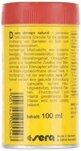 sera shrimps natural 100 ml ein Garnelenfutter speziell für die Bedürfnisse von Garnelen entwickelt, ein Züchterfutter für Garnelen im Aquarium - 6