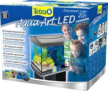 Tetra AquaArt Discovery Line LED Aquarium-Komplett-Set (inklusive LED-Beleuchtung, Tag- und Nachtlichtschaltung, Innenfilter und Aquarienpumpe, ideal für Garnelen) 20 Liter anthrazit - 2