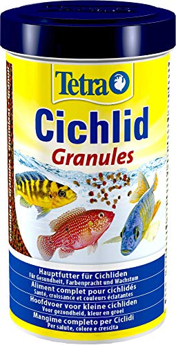 Tetra Cichlid Granules, Hauptfutter Mix für mittelgroße Cichliden, 2 verschiedene Granulate, 500 ml Dose - 1