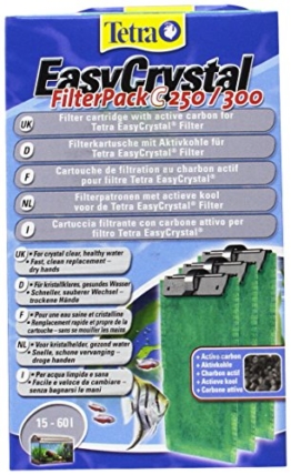 Tetra EasyCrystal Filter Pack C250/300 (Filtermaterial mit Aktiv-Kohle, Filterpads für EasyCrystal Innenfilter, geeignet für Aquarien von 30 Liter), 3 Stück - 1
