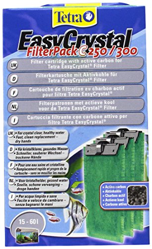 Tetra EasyCrystal Filter Pack C250/300 (Filtermaterial mit Aktiv-Kohle, Filterpads für EasyCrystal Innenfilter, geeignet für Aquarien von 30 Liter), 3 Stück - 1