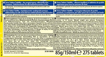 Tetra Tablets TabiMin Hauptfutter (Futtertabletten für am Boden gründelnde Zierfische, für alle bodenfressenden und scheuen Fische), 275 Tabletten Dose - 6