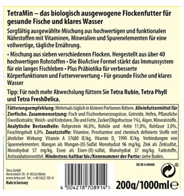 TetraMin (Hauptfutter für alle Zierfische in Flockenform, für ein langes und gesundes Fischleben und klares Wasser, plus Präbiotika für verbesserte Körperfunktionen und Futterverwertung), 1 Liter Dose - 2