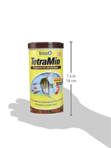 TetraMin (Hauptfutter für alle Zierfische in Flockenform, für ein langes und gesundes Fischleben und klares Wasser, plus Präbiotika für verbesserte Körperfunktionen und Futterverwertung), 1 Liter Dose - 7