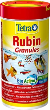 TetraRubin, Hauptfutter in Granulatform mit natürlichen Farbverstärkern für Zierfische, für intensive Farbenpracht, 250 ml Dose - 1