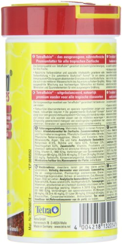 TetraRubin, Hauptfutter in Granulatform mit natürlichen Farbverstärkern für Zierfische, für intensive Farbenpracht, 250 ml Dose - 6