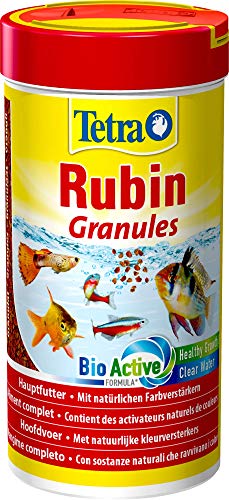 TetraRubin, Hauptfutter in Granulatform mit natürlichen Farbverstärkern für Zierfische, für intensive Farbenpracht, 250 ml Dose - 1