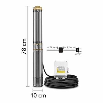 TROTEC Tiefbrunnenpumpe TDP 5500 E 1.100 Watt Leistung Förderhöhe 58m 6.000 Liter Nutzwasser pro Stunde - 2
