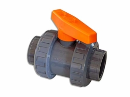 2-Wege Kugelhahn mit PVC Klebeanschluß - Ø 50 mm von Praher - 1