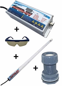 Air Aqua Hochleistungs-Tauch UVC Lampe Amalgam 55 Watt Bausatz Koi-Teich, Pool inkl. Durchführung und Schutzbrille - 1