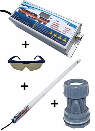 Air Aqua Hochleistungs-Tauch UVC Lampe Amalgam 55 Watt Bausatz Koi-Teich, Pool inkl. Durchführung und Schutzbrille - 1