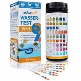 aquaself 9-in-1 Wassertest – 100 Stück Trinkwasser Teststreifen zur Überprüfung der Wasserqualität - inkl. gratis E-Book - 1