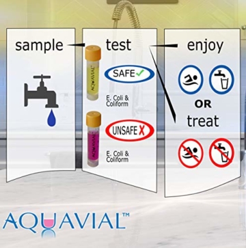 AquaVial Wassertest für coliforme Bakterien und E Coli für Trinkwasser und Wasserbehälter (4x Bakterien-Test) - 4