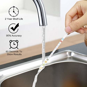 Bebapanda Upgrade 14 in 1 Trinkwasser-Teststreifen, Wasserqualitätstest für Brunnen und Leitungswasser, einfache und schnelle Erkennung der Härte, pH, Bromin, Nitrat und mehr, 1 Packung (100 Stück) - 3