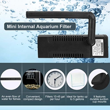 DADYPET Aquarium, Mini-Aquarium, Aquarium-Set, Fischzucht-Set für Medaka und Tropische Fische, kleines Aquarium mit Beleuchtung, energiesparend und leise, 1 Gallone - 3