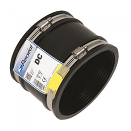 DC115 Flexseal Ablaufverbindung, mit Außendurchmesser von 100 mm bis 115 mm auf beiden Seiten, flexibles Gummi-Muffe-Reduzierstück, Rohrverbinder - 1