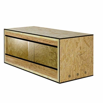 DeTec Holz Terrarium | 150 x 60 x 60 cm | aus Holz OSB | Holzkäfig | Holzterrarium für Reptilien Schlangen Schildkröten | Belüftung | Schiebetüren aus Plexiglas - 2