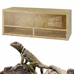 DeTec Holz Terrarium | 150 x 60 x 60 cm | aus Holz OSB | Holzkäfig | Holzterrarium für Reptilien Schlangen Schildkröten | Belüftung | Schiebetüren aus Plexiglas - 1