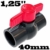 Einklebekugelhahn Kugelhahn Absperrhahn aus PVC-U mit 2 X Klebemuffe für 40mm Rohrleitungen - 