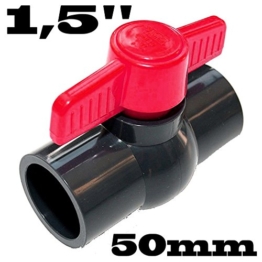 Einklebekugelhahn Kugelhahn Absperrhahn aus PVC-U mit 2 X Klebemuffe für 50mm Rohrleitungen - 1