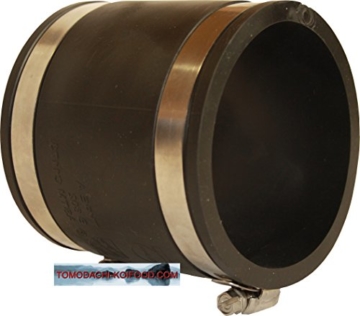 Flexible Rohrverbinder, Flexmuffe, Flexfitting aus PVC Elastomer für Teichverrohrung, den Pumpeneinbau, die Reparatur oder Sanierung undichter Rohrstellen im Haushalt, Garten und am Koiteich 160mm - 3