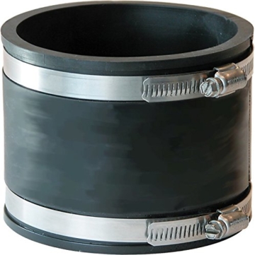 Flexible Rohrverbinder, Flexmuffe, Flexfitting aus PVC Elastomer für Teichverrohrung, den Pumpeneinbau, die Reparatur oder Sanierung undichter Rohrstellen im Haushalt, Garten und am Koiteich 160mm - 1