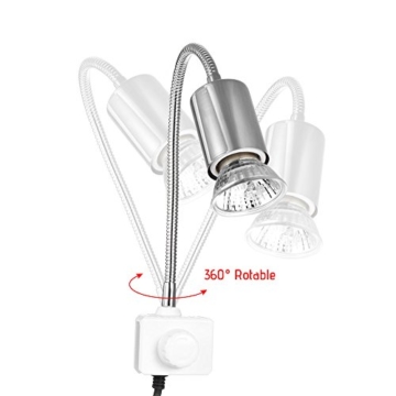 Galapara Schildkröte Wärmelampe, Wärmespotlampe für Aquarium Reptil,Basking Spot 25W Halogen Wärmelampe UVA UVB mit 360° drehbarem Clip für Reptilien, Eidechsen, Schildkrötenschlangen Aquarium - 2