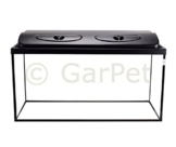 GarPet Aquarium rechteckig mit Abdeckung inkl. LED Beleuchtung im Set (80x35x40 + Abdeckung LED) - 1