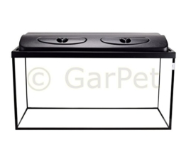 GarPet Aquarium rechteckig mit Abdeckung inkl. LED Beleuchtung im Set (80x35x40 + Abdeckung LED) - 1